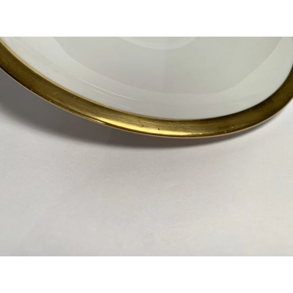 Arzberg Germany Large Tea Saucers Gold Rim Set of 3 Vintage Rare Pottery EUC
